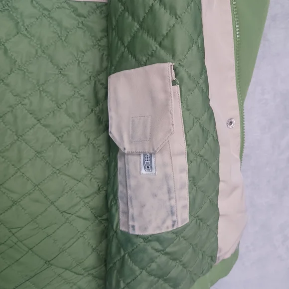 Liz Claiborne Green Utility Jacket with Tan Trim - Picture 8 of 13
